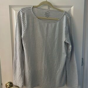 I.Crew metallic striped long sleeve Artist tee